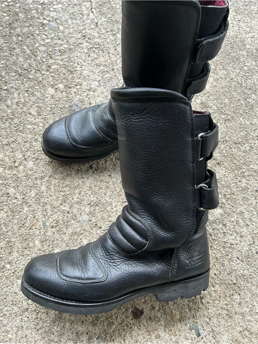 Xelement Black Men's Leather Riding/Motorcycle Boots 10.5